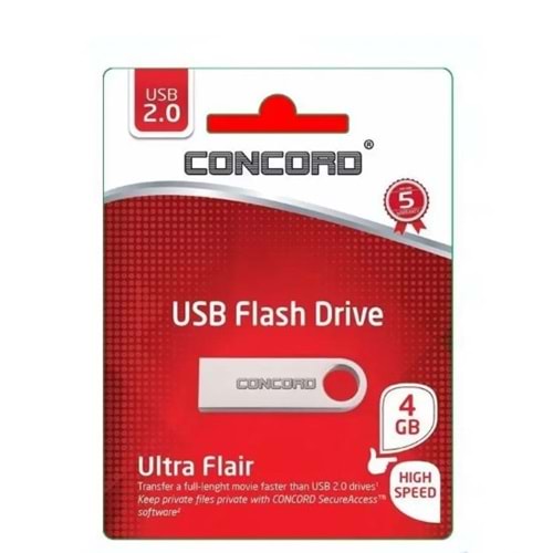 CONCORD C-U4 4GB USB 2.0 METAL ULTRA FLAİR FLASH BELLEK