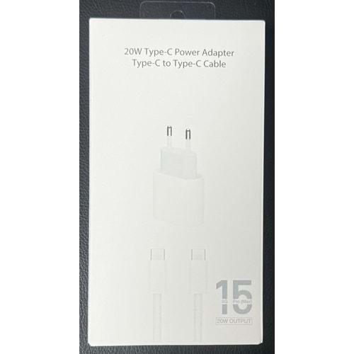 20W iPhone 15 Pro Max Type-C To Type-C 2 in 1 Şarj Aleti