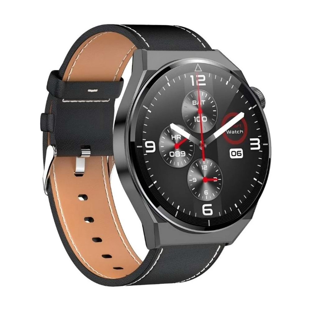 TELSAN G3 Max Poische Design Metal/Deri Kordon 46MM NFC/Siri/Takip Özellikli Premium Akıllı Saat (3 KORDON)